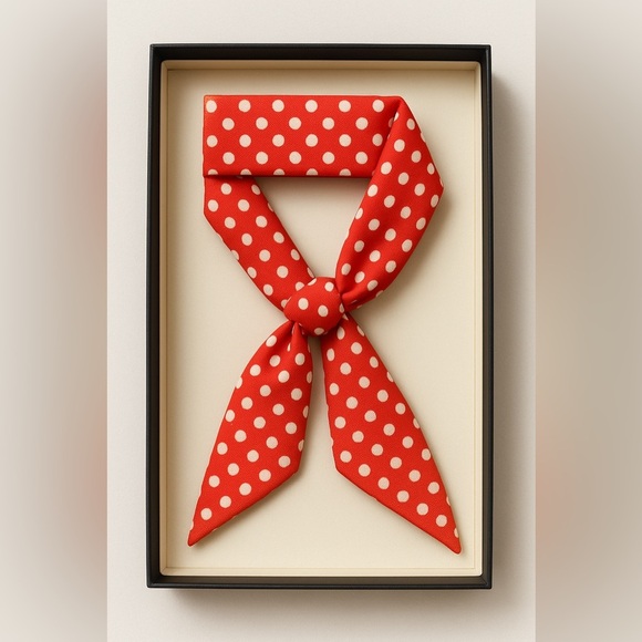 Classic Red & White Polka Dot Versatile Scarf - Picture 1 of 6